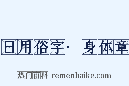 日用俗字·身体章是什么意思的图片